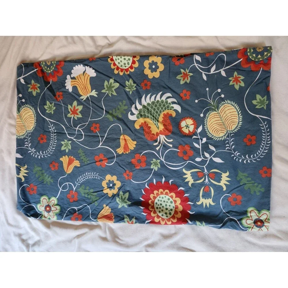 IKEA ROSENRIPS Standard Pillowcase 100% Cotton Eva Lundgreen Discontinued Blue